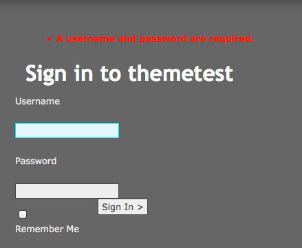 themed login page