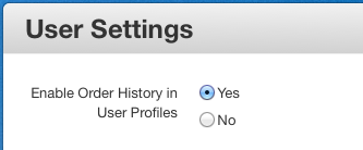 Enable Order History in User Profiles